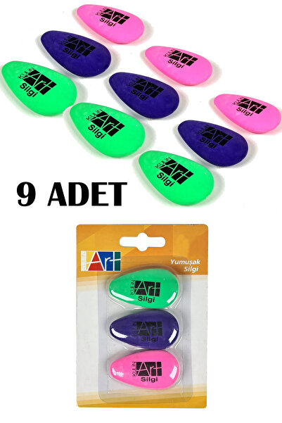 Binbirreyon Yumuşak Silgi Seti 3 Adetli 32x53mm Renkli Vd042