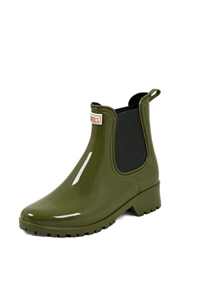 Tkees Women's Khaki Stylish Waterproof Rain Boots