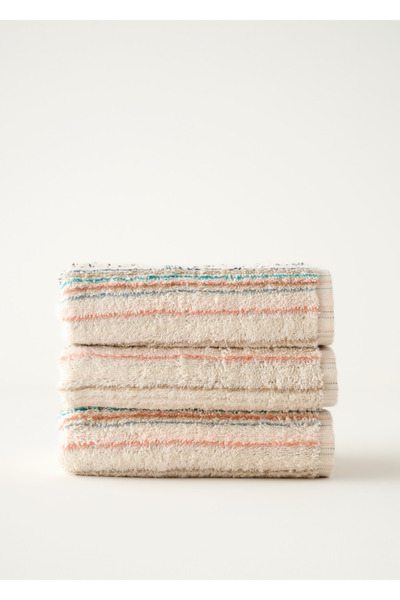 Bella Maison bumbac 100% Set de prosoape de față cu dungi, vopsite cu fire, 3...