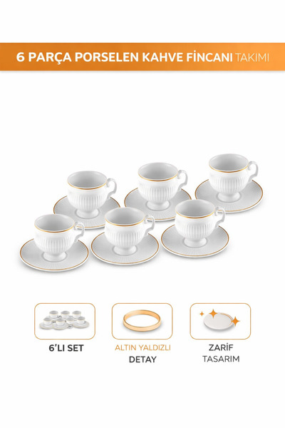 Karaca Malta 6 Kişilik Kahve Fincan Takımı 100 ml