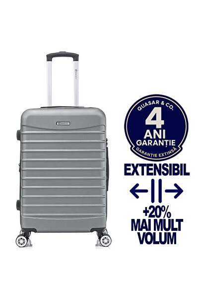 Quasar & Co. Troler Mediu Extensibil, troller Line,66x41x26-31cm, bagaj de ca...
