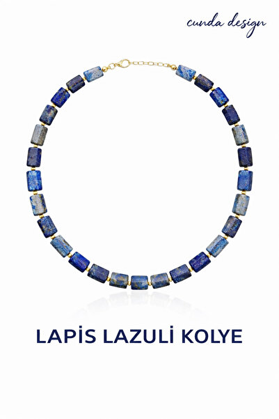 Cunda Doğal Taş Design Lapis Lazuli Doğal Taş Kolye Özel Kesim