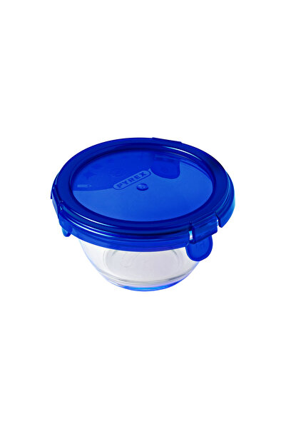 Pyrex Yuvarlak Kapaklı Saklama Kabı 20 cm Mavi