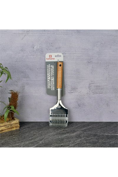 Generic Brand Wooden Handle Dough Slicer - Brown - 23 cm