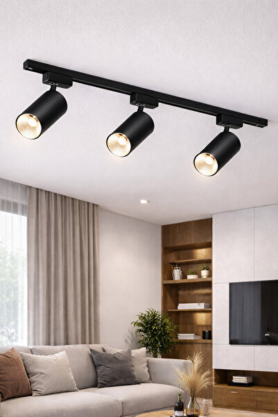 Hero Led 3 Adet 30w Led Ray Spot Lamba 1 Metre Raylı Mağaza Ve Vitrin Armatür...