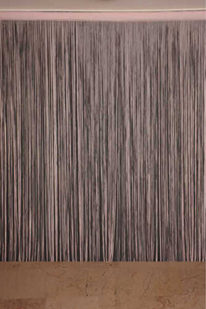 AKÇA TEKSTİL DÜZ İP MODEL PUDRA RENK HAZIR İP PERDE 300*270