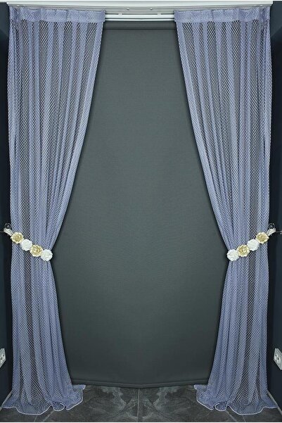 AKÇA TEKSTİL ستارة خلفية مطوية بتصميم البقلاوة الصغيرة بلون أرجواني 75*260 سم