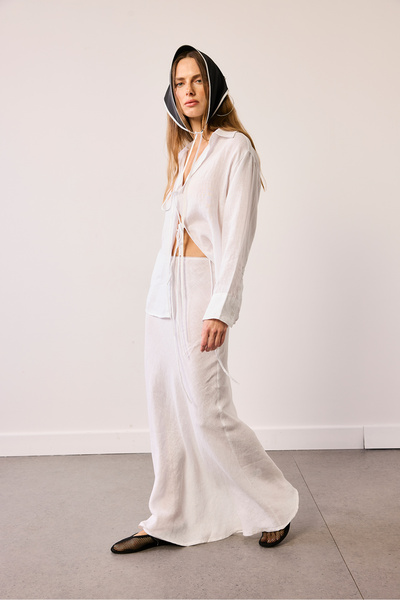 Beyyoglu %100 Keten Uzun Etek