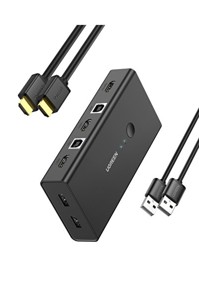 Ugreen 4K HDMI KVM Switch 2-in-1, 2xHDMI In, 1xHDMI Out, 2xUSB-A 2.0, 2xUSB-A...