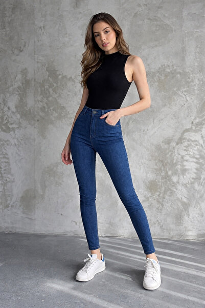 St.Poll ΤΖΙΝ ΠΑΝΤΕΛΟΝΙ ΣΚΙΝΙ ΜΕ ΨΗΛΗ ΜΕΜΒΡΑΝΗ ΣΤΗΝ ΜΕΣΗ ΑΠΟ ΥΛΙΚΟ ΛΙΚΡΑ