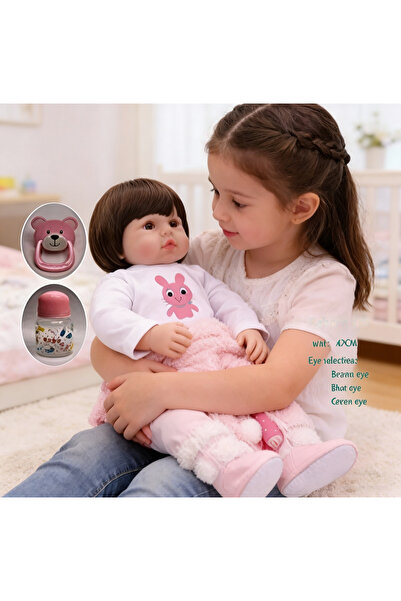 EGG دمية طفل حديث الولادة مع لعبة قطيفة 19 بوصة مع اختيار لون العين واللهاية ...
