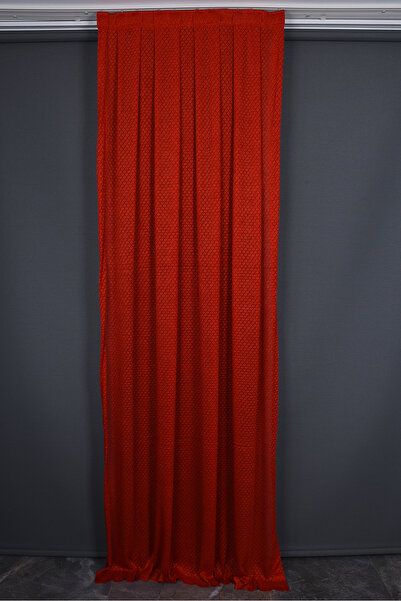 AKÇA TEKSTİL BÜYÜK PETEK MODEL KIRMIZI RENK TEK KANAT Hazır dikilmiş Pileli F...