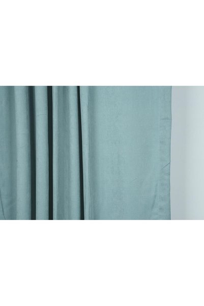 AKÇA TEKSTİL Woven Water Green Color (Extra Forced Shrinkage) Single Panel Background Curtain 150X260 cm
