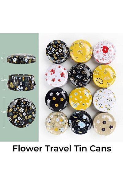 Arabest 12-Pack Mini Round Tinplate Containers with Lids, 20ml Travel Tins fo...