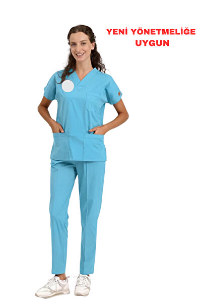 Brl Üniforma Alaska Blue Hekim Forması Lycra Scrubs Unisex Σετ - Σύμφωνο με τ...