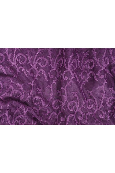 AKÇA TEKSTİL ŞAL MODEL MOR RENK TEK KANAT Hazır dikilmiş Pileli Fon Perde 75*...