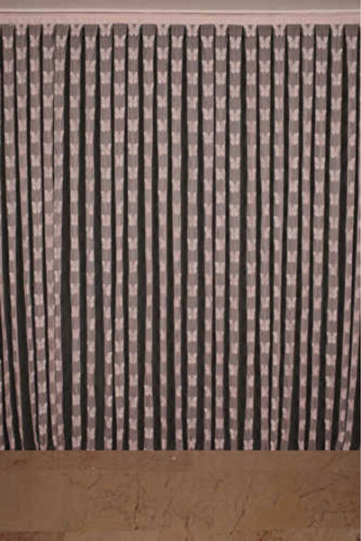 AKÇA TEKSTİL KELEBEK MODEL PUDRA RENK İP PERDE HAZIR DÜĞMELERİ DİKİLMİŞ İP PE...