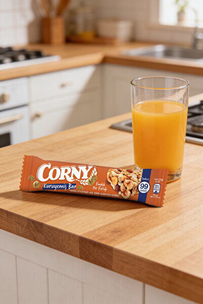 CORNY Fındıklı Yer Fıstıklı Doğal Lif Kaynağı Kuruyemiş Bar 20g x 12 Adet