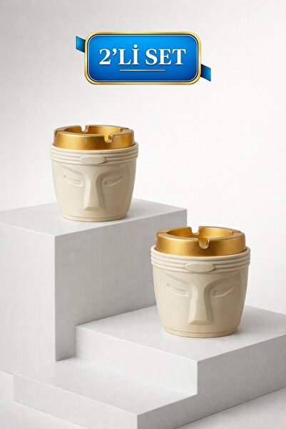 LE PARİS Σετ 2 διακοσμητικών τασάκια χωρίς άρωμα με φιγούρες προσώπου - Μοντέ...