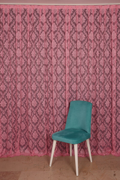 AKÇA TEKSTİL DAMAKS ΡΟΖ ΧΡΩΜΑ ΜΟΝΟΦΥΛΛΟ Έτοιμη πλισέ κουρτίνα φόντου 300*260 εκ.