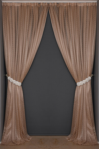 AKÇA TEKSTİL ΜΟΝΟΦΥΛΑΚΤΗ ΚΟΥΡΤΙΝΑ ΜΕ ΠΡΟΔΙΑΓΡΑΦΗ ΜΙΚΡΩΝ ΚΟΥΚΚΙΔΩΝ ΣΕ ΧΡΩΜΑ ΒΙ...