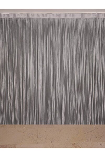 AKÇA TEKSTİL DÜZ İP MODEL GRİ RENK HAZIR İP PERDE 300*270
