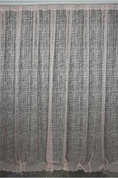 AKÇA TEKSTİL ستارة خلفية مطوية جاهزة للتركيب بلون بودرة موديل كاريلي 300*260 سم