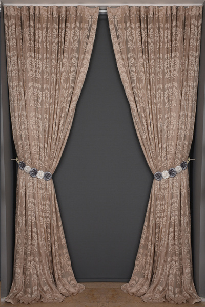 AKÇA TEKSTİL Κουρτίνα φόντου με πλισέ, μονόφυλλη, σε χρώμα βιζόν, 300*260 εκ.