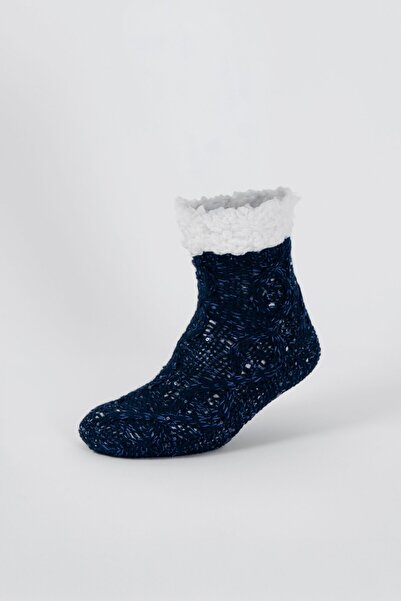 TOP TO HEEL İçi Peluş Kaydırmaz Taban Ponponlu Kışlık Ev Çorabı / Ev Botu / U...
