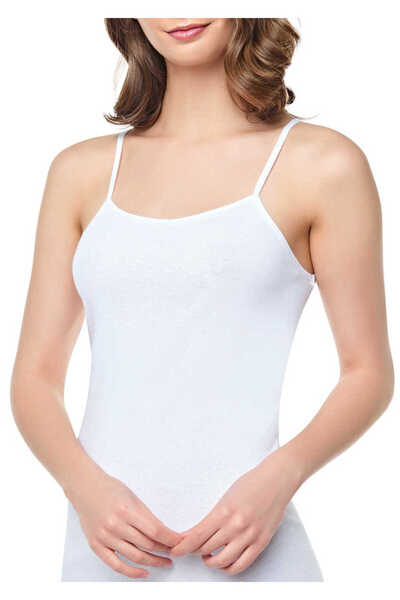 Yeni İnci Біла майка на тонких бретельках