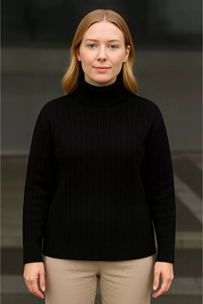 Kanonik Education Pulover tricotat cu guler înalt din bumbac gros material re...