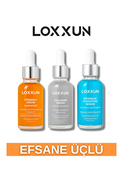 LOXXUN 3'lü Serum Kırısıklık karşıtı, Aydınlatıcı, Leke karşıtı