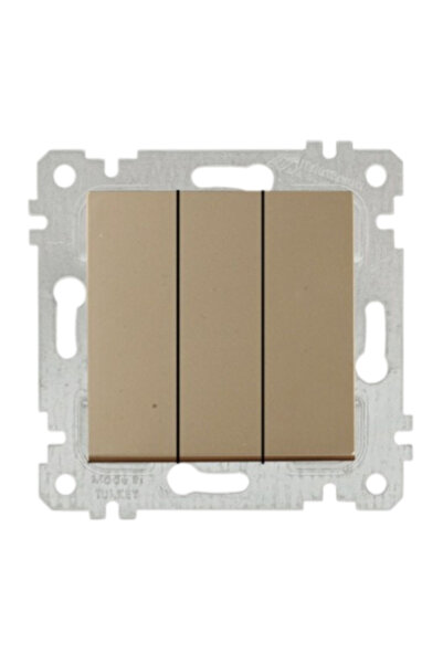 Mutlusan Rita Antique Gold Mechanism Key Triple Switch (Screw)