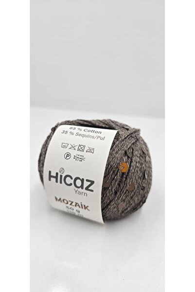 HİCAZ YARN %100 COTTON(PAMUK) MOLİNA KAHVE 3-6 MM PULLU ÖRGÜ &ÇANTA İPİ .YUMA...