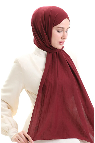 sefamerve Бавовняний м'який шарф 70283-16 Бордо