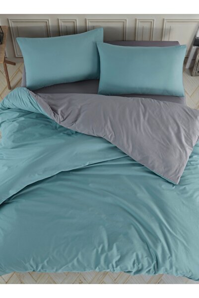 NazeninHome طقم غطاء لحاف فردي من القطن بنسبة 100% من رانفورس، لون أزرق فيروز...