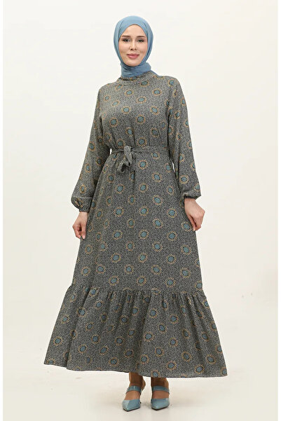 sefamerve Φόρεμα με μπλέ μπλέ φούστα - 0369-02