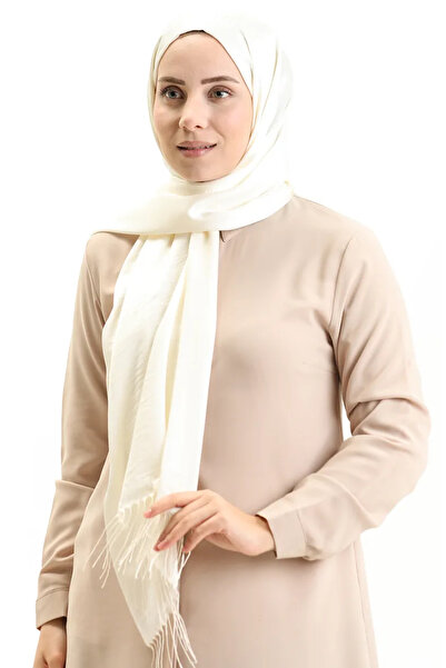 sefamerve Γυαλιστερό Κρεμ Βραδινό Σάλι Φόρεμα - Μοντέλο 2006-09