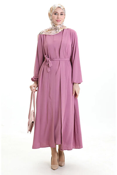 sefamerve Set Abaya Nobil 0336-08 Dusty Rose