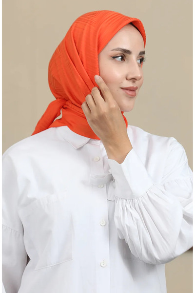 sefamerve 90168-12 Модель Жаккардовий шарф помаранчевий