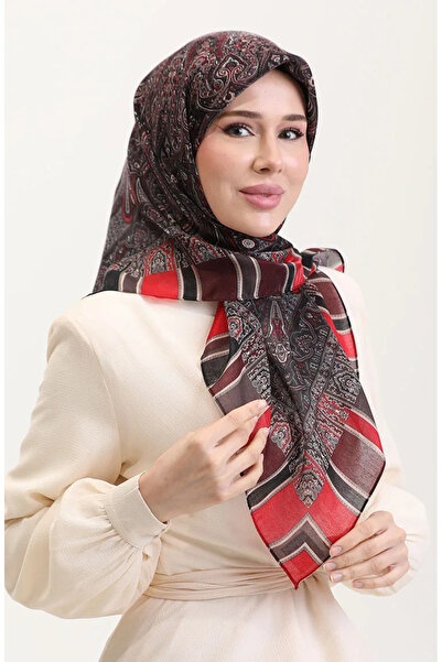 sefamerve Етнічний бурштиновий шарф 70276-07 Бордо