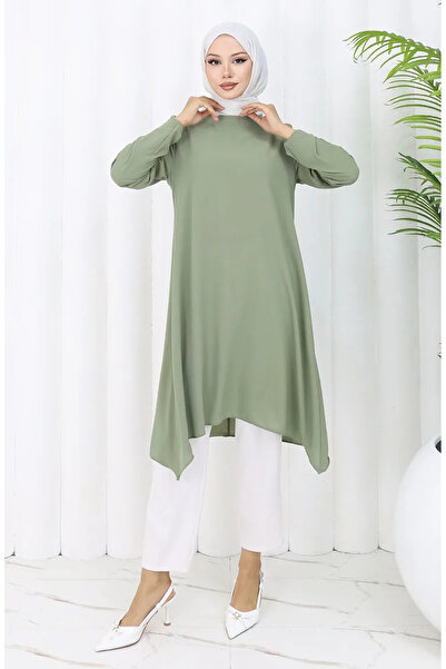 sefamerve Asimetrik Prenses Tunik 4101-06 Haki