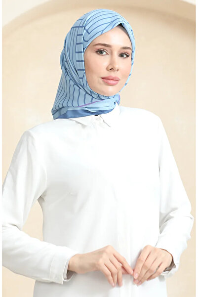 sefamerve Індіго Кот Блакитний М'який Бавовняний Шарф - 19089-05