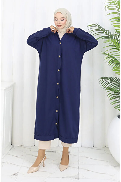 sefamerve İki İplik Düğmeli Uzun Hırka 0181-03 Lacivert