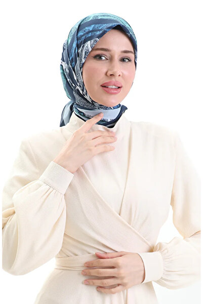 sefamerve Φουλάρι Karaca με σχέδιο Kupra 81089-01 Navy Blue Baby Blue