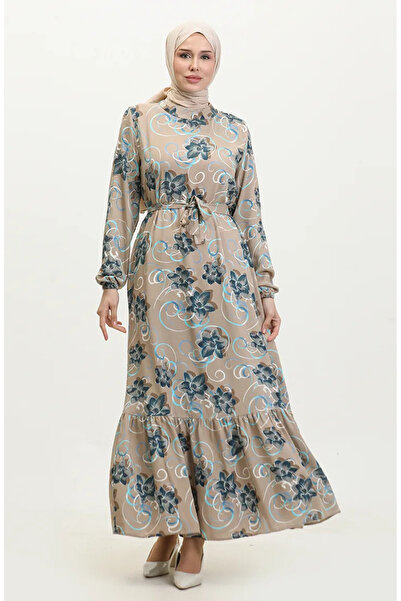 sefamerve فستان بحزام مزين بالزهور بلون المنك - 0373-01