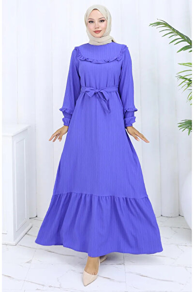 sefamerve Βολάν Φόρεμα με Ζώνη 2116-02 Saks