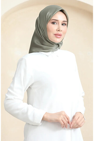 sefamerve Απλό κρυστάλλινο κασκόλ 70252-20 Ανοιχτό χακί πράσινο