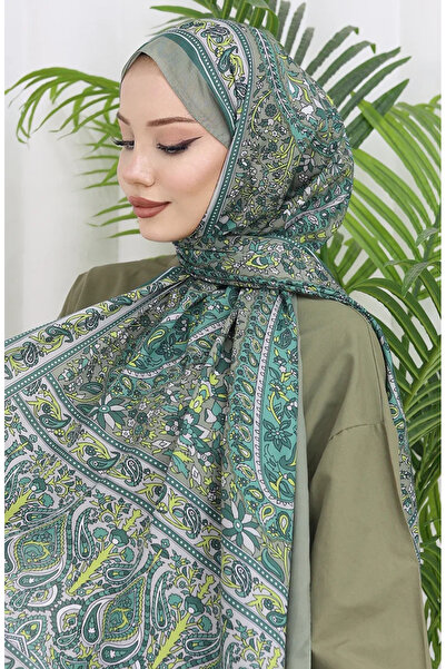 sefamerve Etnik Desenli Soft Şal 70312-01 Çağla Yeşili