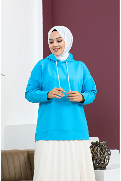 sefamerve Світшот з капюшоном, бірюзовий - 23002-02